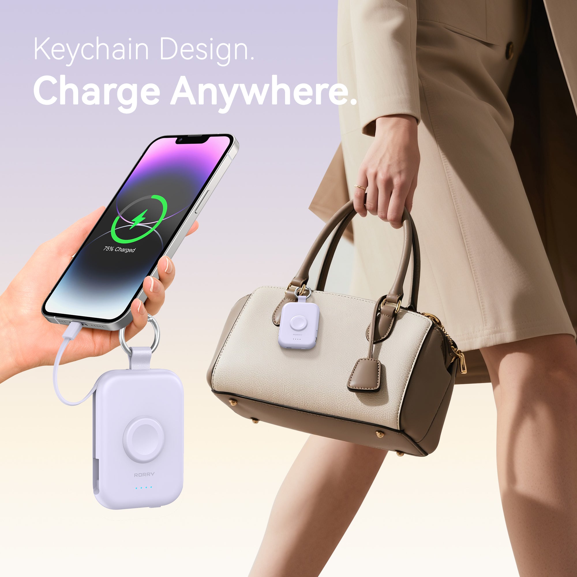 RORRY D2-5000mAh CharmGo Portable Charger Keychain Power Bank