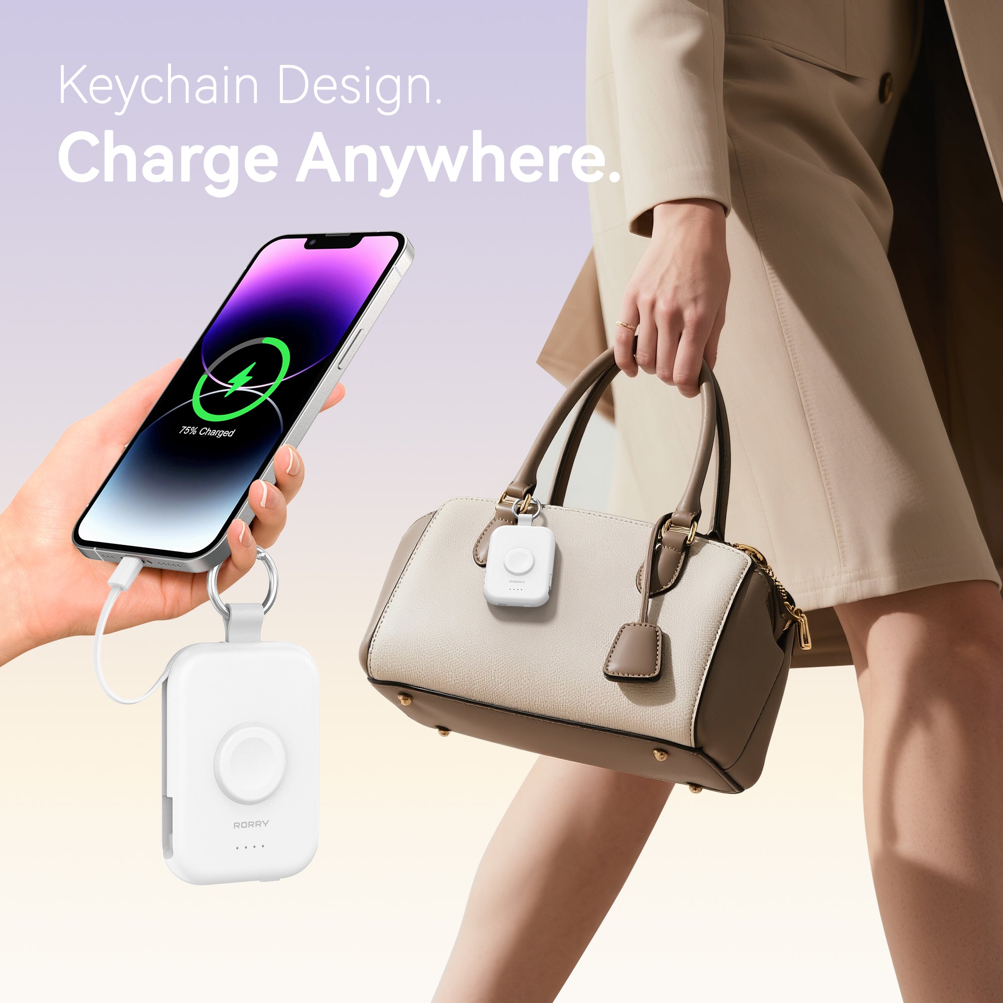 RORRY D2-5000mAh CharmGo Portable Charger Keychain Power Bank