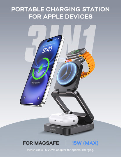 RORRY D17-5000mAh D18-10000mAh 3 in 1 Wireless Charging Station