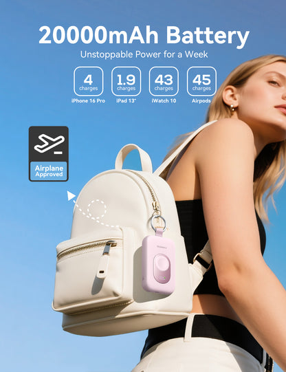 RORRY CharmGo D2-20000mAh Portable Charger Keychain Power Bank 30W
