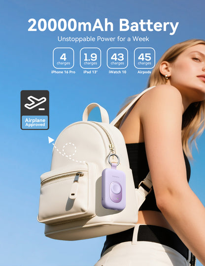 RORRY D2-20000mAh Portable Charger Keychain Power Bank 30W