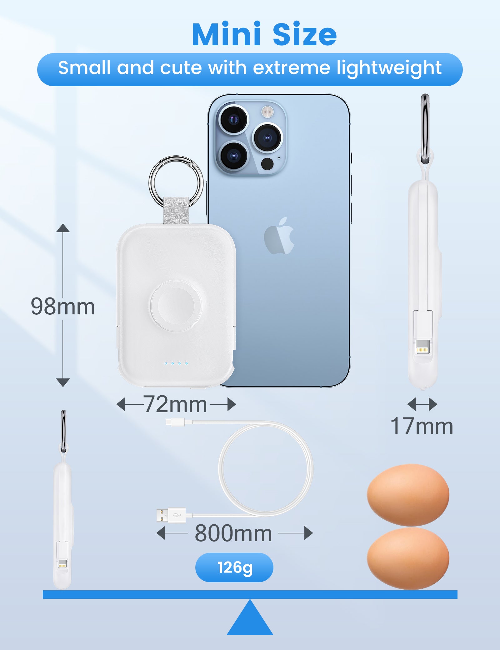 RORRY D2-5000mAh Portable Charger Keychain Power Bank