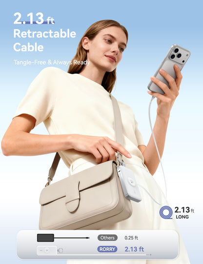 RORRY D3-12000mAh Portable Charger Keychain Power Bank 30W