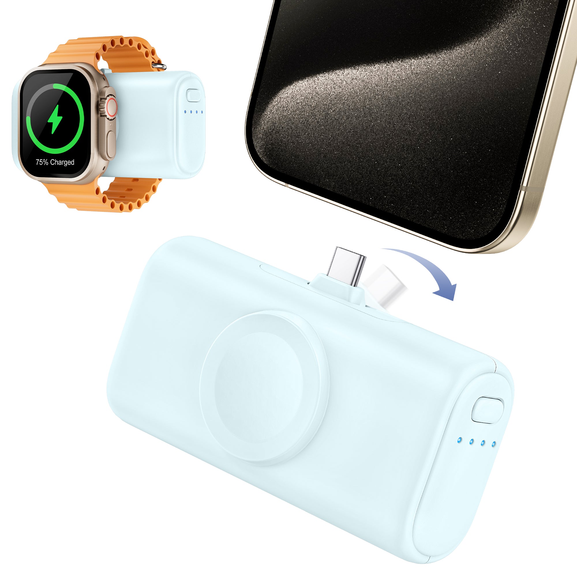 RORRY D5-5000mAh Portable Charger USB-C Power Bank