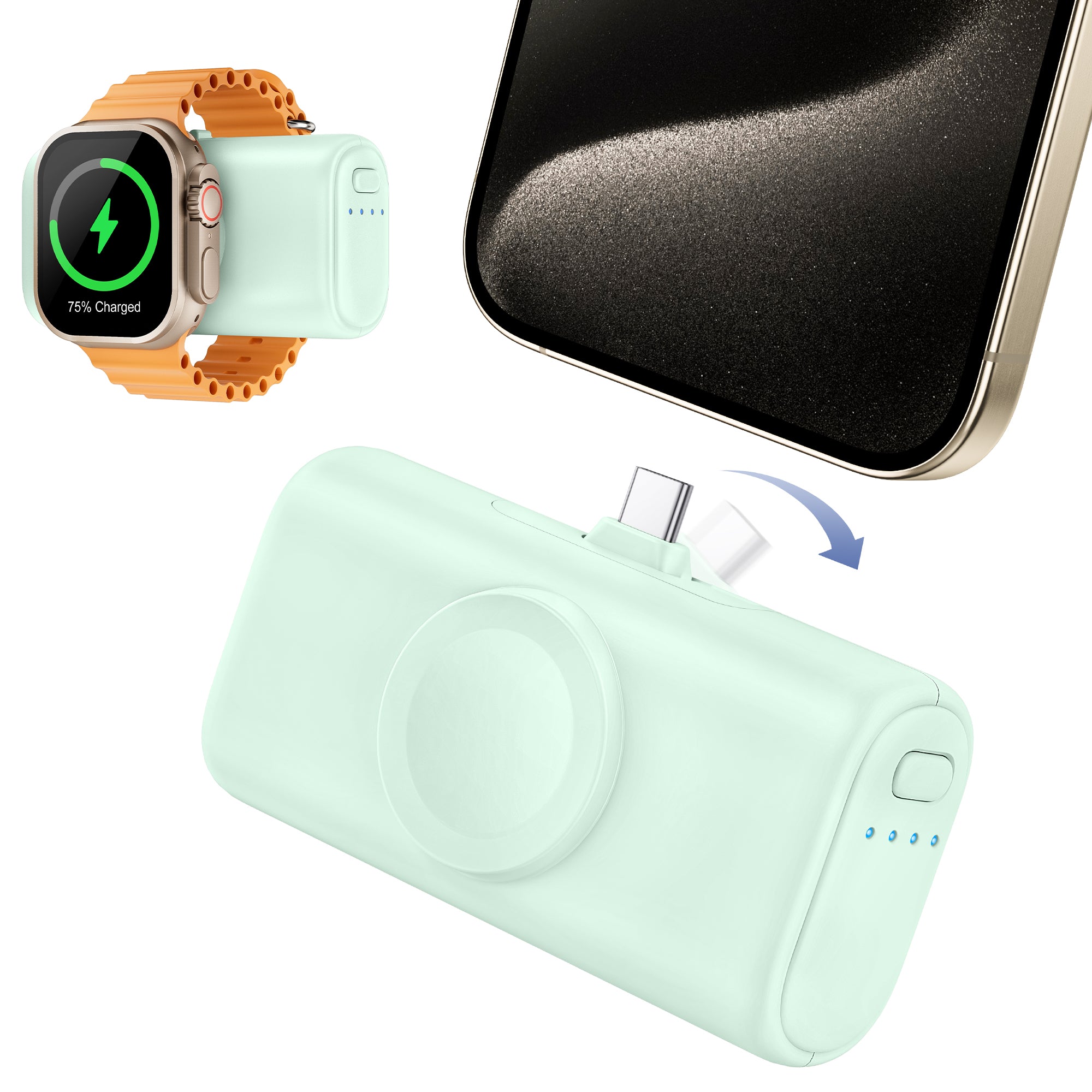 RORRY D5-5000mAh Portable Charger USB-C Power Bank