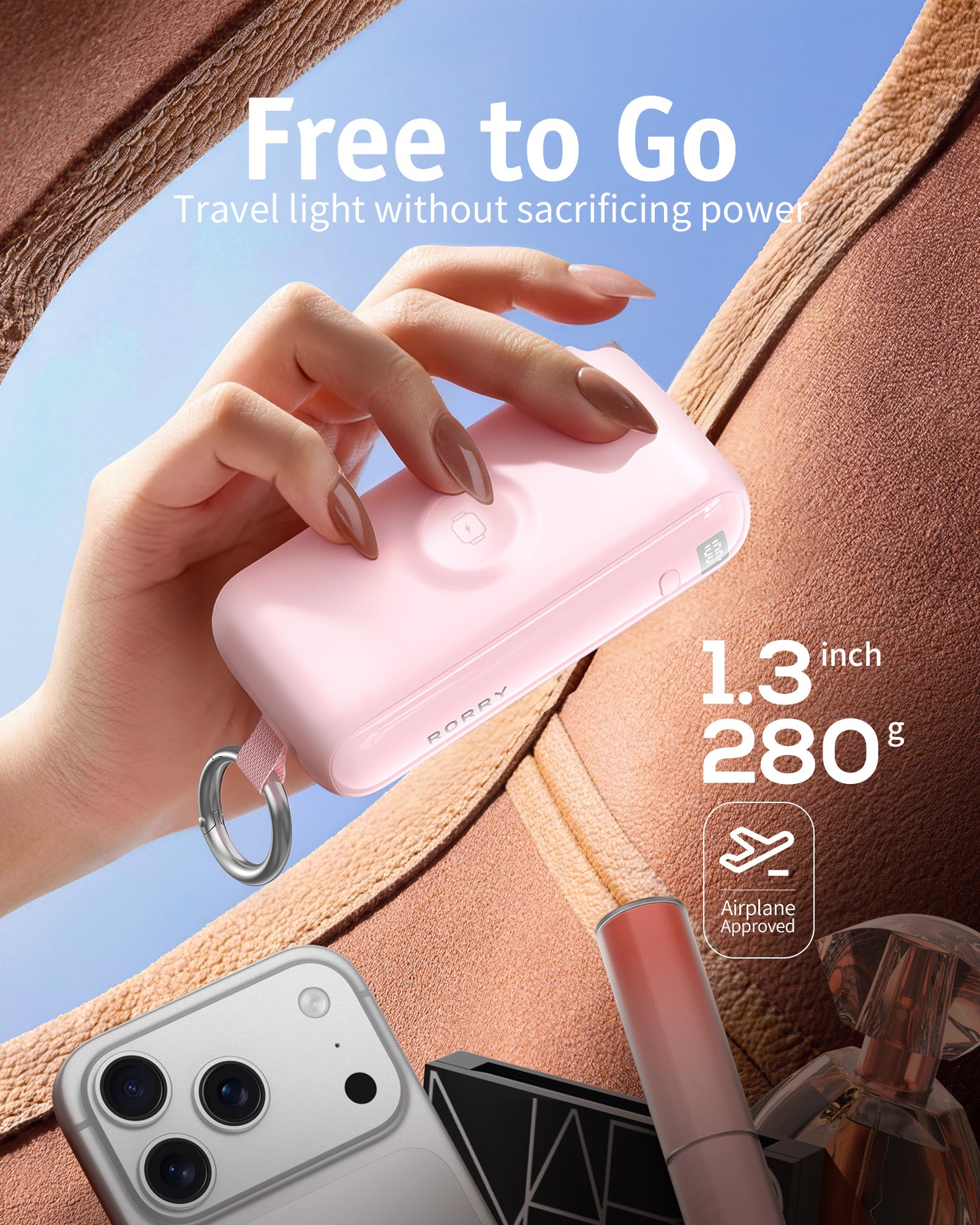 RORRY Flow® CB4 10000mAh Portable Charger with Cable & Wall Plug 40W