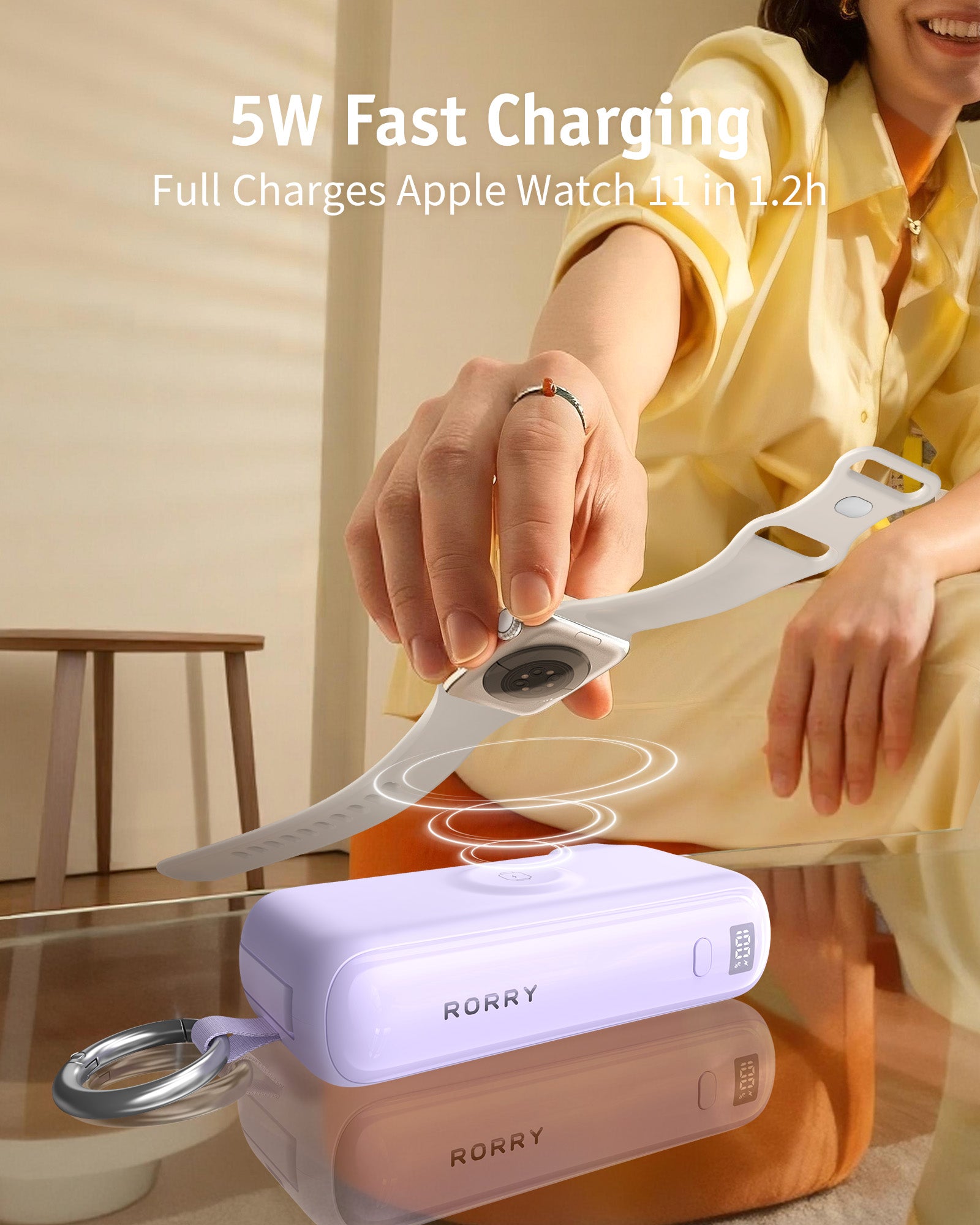 RORRY Flow CB4-10000mAh Portable Charger Charging with Cable & Wall Plug 40W