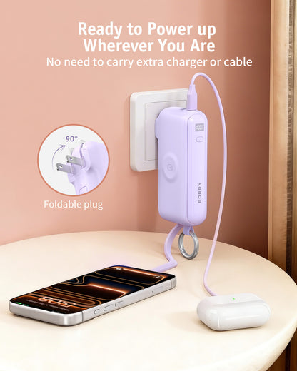 RORRY Flow CB4-10000mAh Portable Charger Charging with Cable & Wall Plug 40W