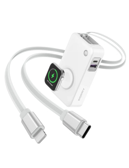 RORRY H1-10000mAh Portable Charger 30W Retractable Cables