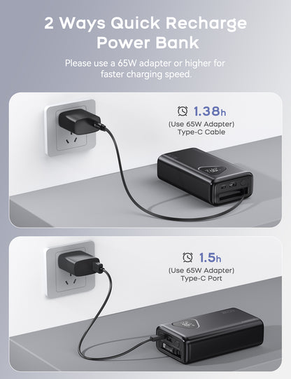 RORRY H3 25000mAh Laptop Power Bank 65W