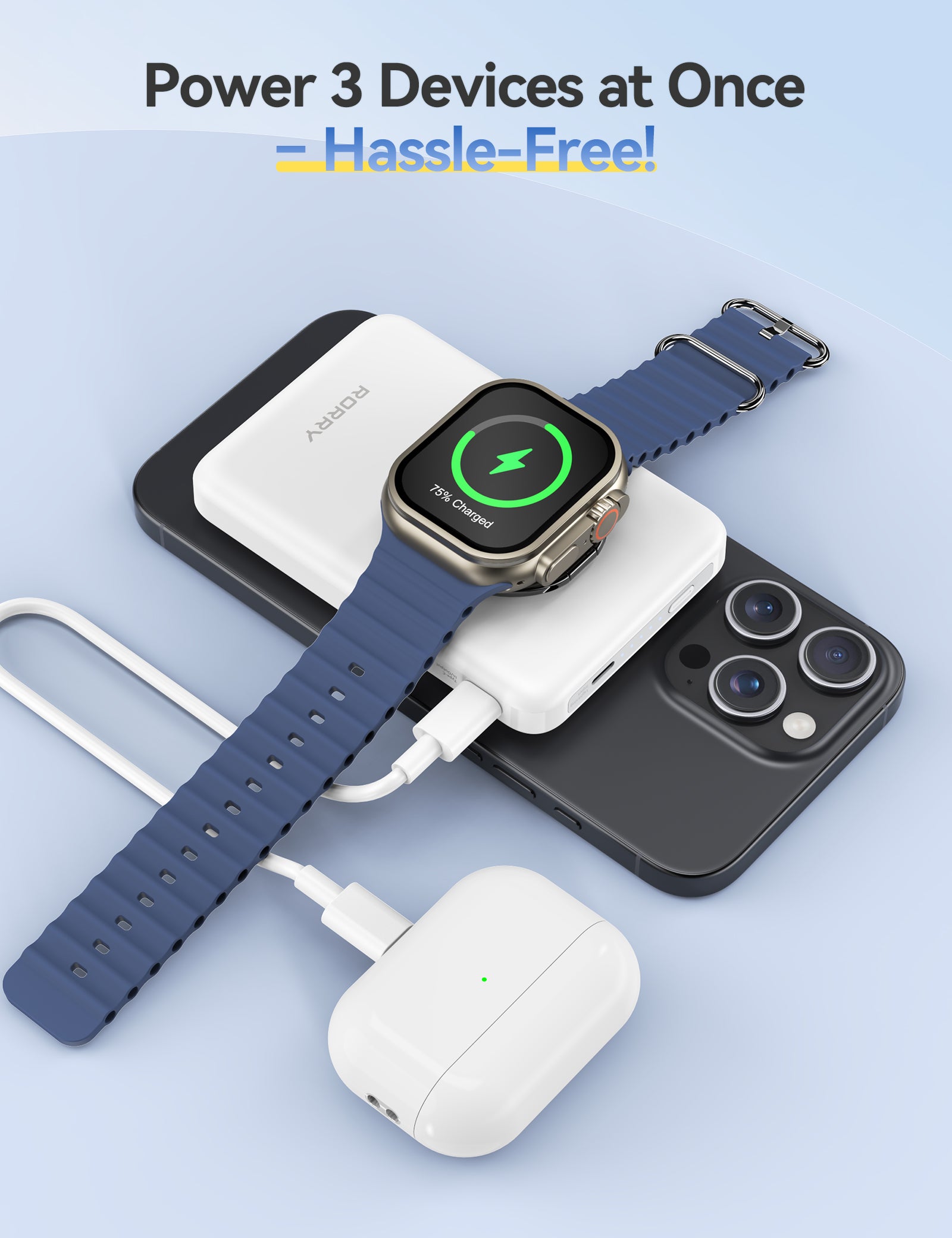 RORRY P1-10000mAh Magsafe Power Bank with Phone Ring