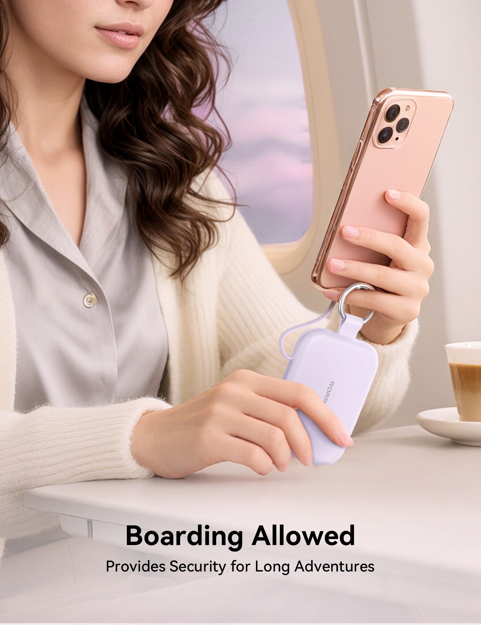 RORRY T1 5000mAh Portable Charger  Keychain Power Bank with Built-in Cables Travel Charger Battery Pack