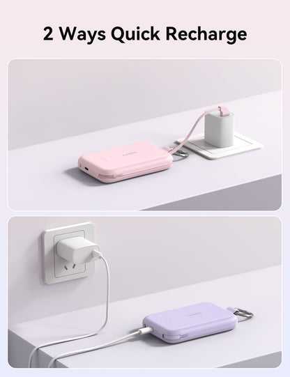 RORRY T1-10000mAh Portable Charger Keychain Power Bank 30W