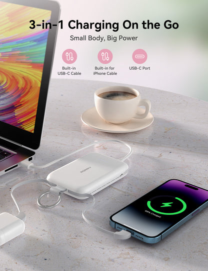 RORRY T1-10000mAh Portable Charger Keychain Power Bank 30W