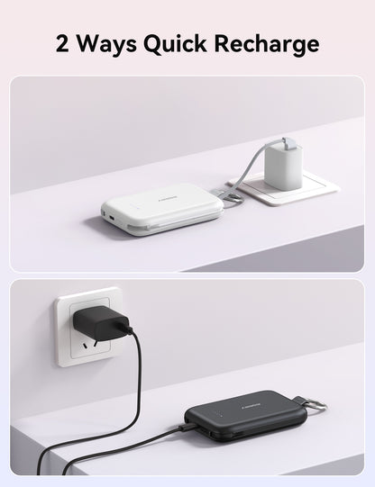 RORRY T1-10000mAh Portable Charger Keychain Power Bank 30W