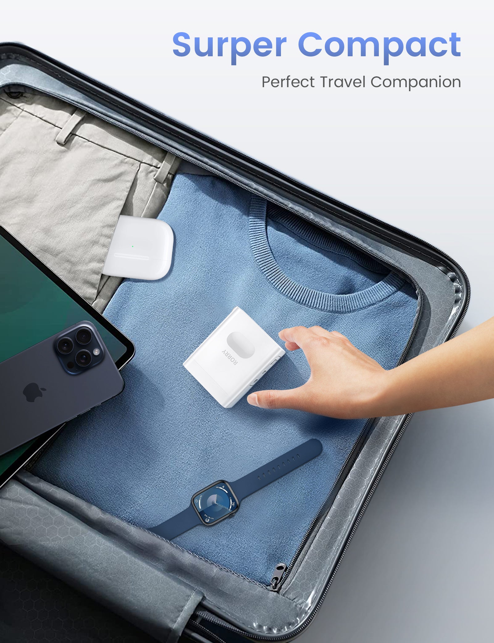 RORRY CB01 Type-C Dual Foldable Plug Wall Charger Block