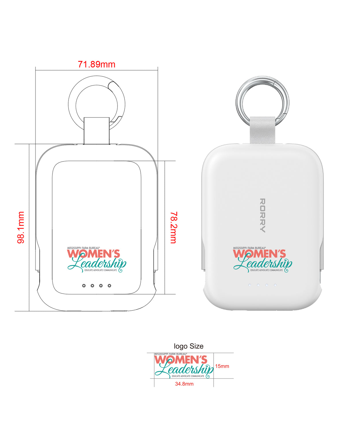 RORRY CharmGo T1-5000mAh Tragbarer Akku-Schlüsselanhänger Powerbank