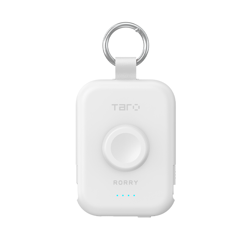 White keychain power bank device with 'Tero' branding on a white background